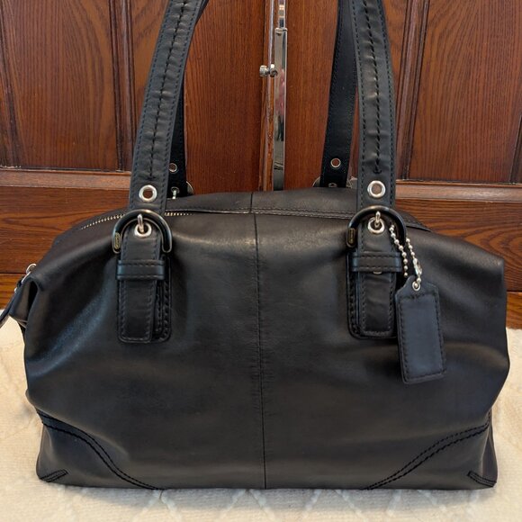 Coach Soho Black Two Way Leather Satchel F172202 - Picture 2 of 15